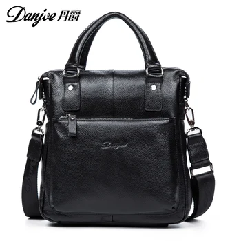 

DANJUE Genuine Cow Leather Briefcase Soft Handle Handbag Business Crossbody Bags Specially Designed Male Bag For Business Trip