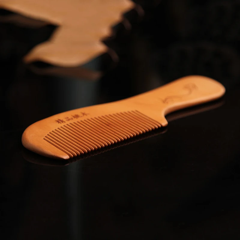 Антистатические головы сандалового дерева деревянные гребни популярные природные Здоровье Уход за волосами Расческа с ручкой массажер 2 типа