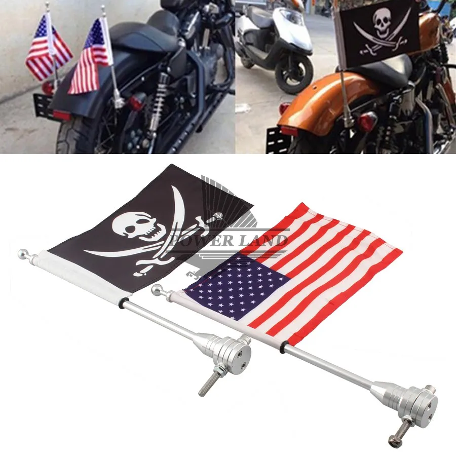 Motorcycle American USA Flag for Harley Pole Rear Luggage Rack Mount US STOCK 
