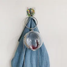 Маленькие круглые прозрачные сумки для женщин клатчи вечерние Роскошные цепи сумки сумка на плечо круглый шар сумка#40