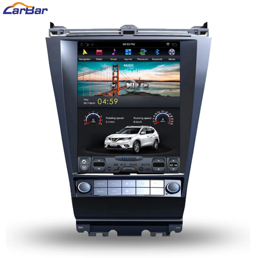 CARBAR 12," вертикальный ips экран Android автомобильный DVD gps-навигация, радио, стерео плеер для Honda Accord 7 2003-2007 2G ram 64G rom