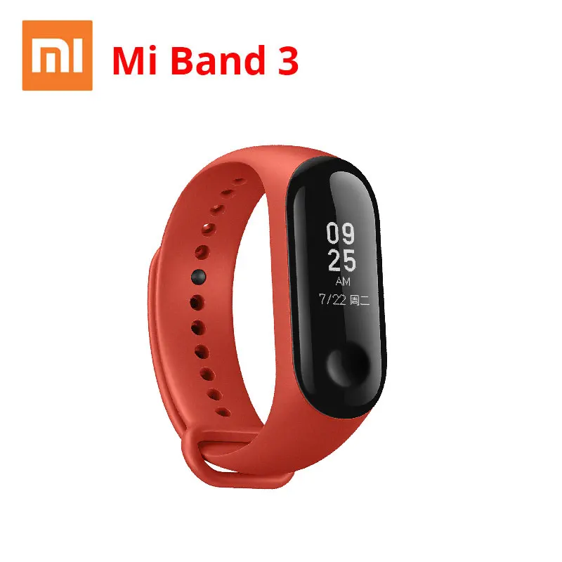 Xiaomi mi Band 3 mi band 3 умный браслет с черным оранжевым синим сенсорным экраном фитнес-трекер для измерения сердечного ритма водонепроницаемый