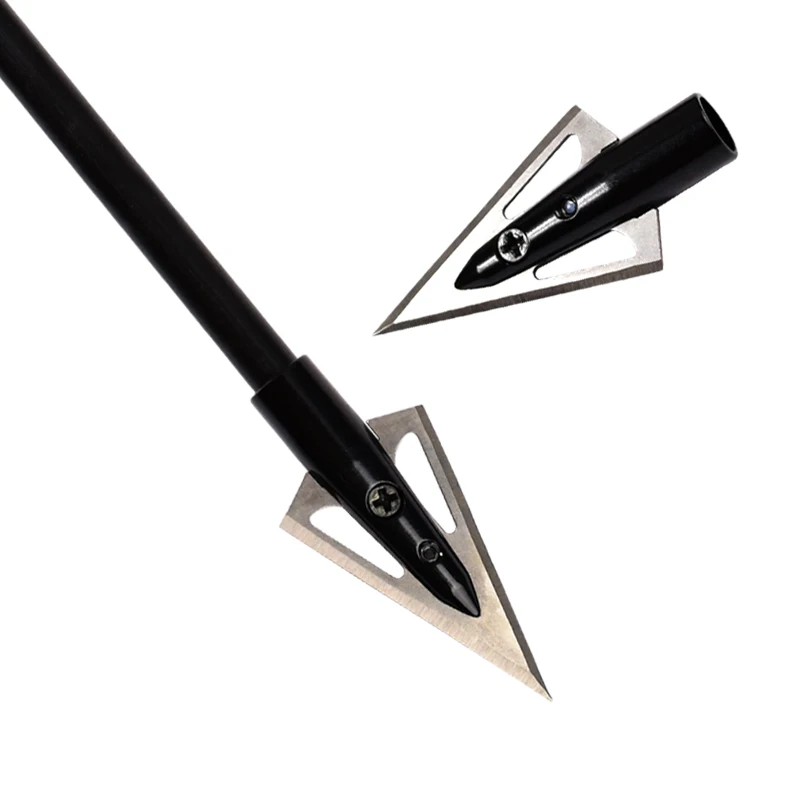 6 шт. высокое качество Broadheads 125 зернистая алюминиевая стрела 8 мм в черном цвете