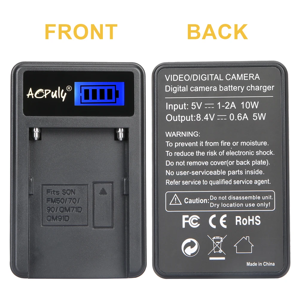AOPULY 3 шт. батарея + ЖК USB зарядное устройство NP FM50 аккумуляторная для камеры Sony FM51