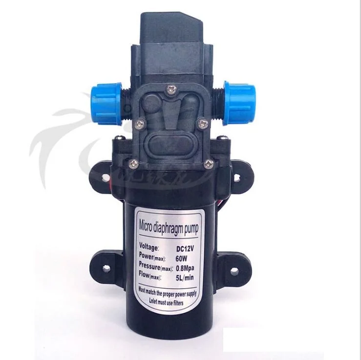 DC 12V 60W Mini Micro Diaphragm High Pressure Water Pump Automatic Switch 5L/min 