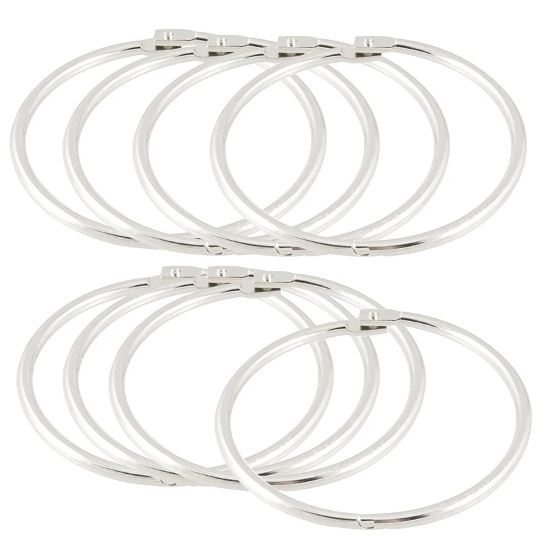 

8 pieces 3.1 inch Diameter Staple Book Binder Loose Leaf Single Sheet Rings Keychain