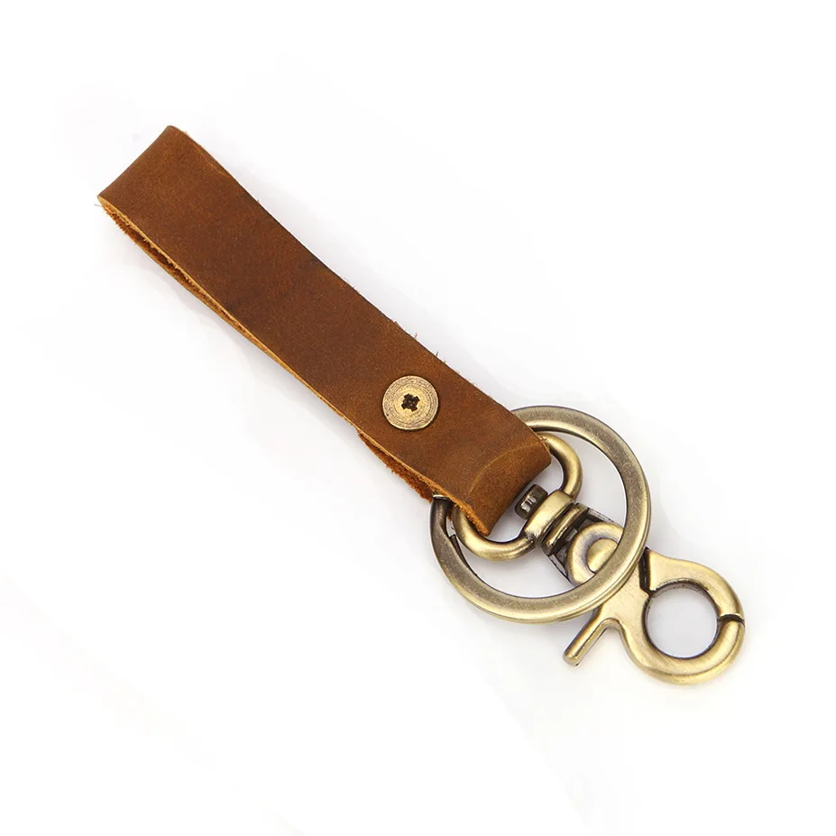 Повседневный Кошелек для ключей EDC натуральный кожаный брелок-держатель коричневая металлическая ключница для ключей коллекция новое кольцо для ключей