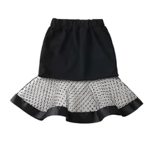 Летняя одежда новые юбки для маленьких девочек кружевные юбки для малышей черные детские юбки-пачки в горошек, одежда для девочек, костюм 2-7T saia