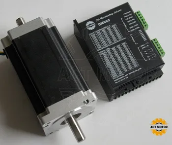 

ACT Motor 1PC Nema34 Stepper Motor 34HS5435B Dual Shaft 1600oz 3.5A+1PC Driver DM860 7.8A Foam Plasma Laser CNC Router