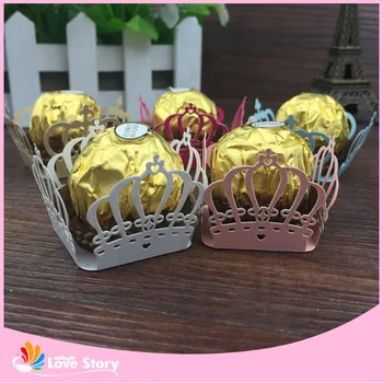 

50pcs Crown Prince Paper Candy Bar Chocolate Packaging Bar Laser Cut Birtday Decoration Kids Party Supplies Wedding Decoration