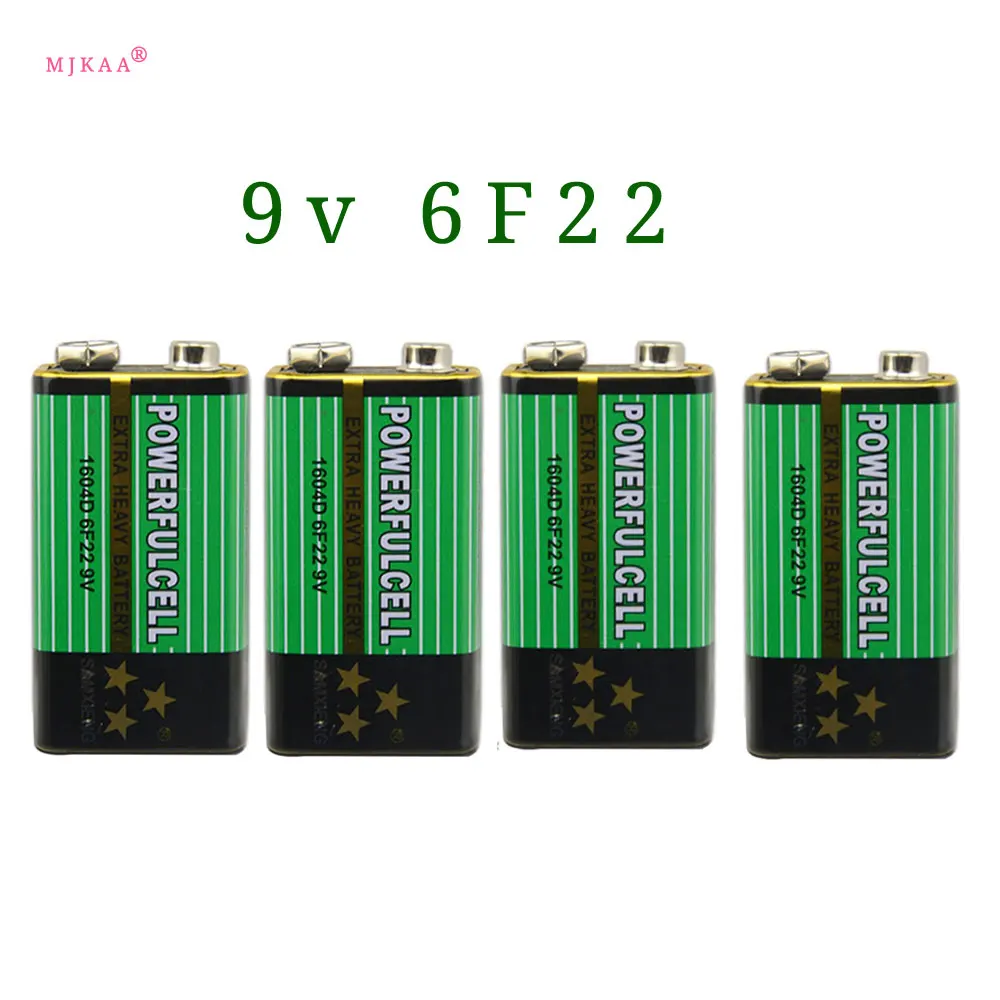 

New 4x6F22 New Alkaline Battery 9V Laminated Carbon Batteries for Alarm Wireless Microphone Mercury Free Long working life