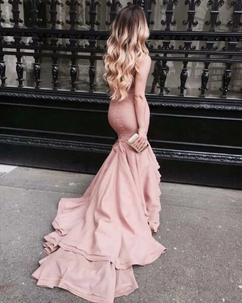 bodycon satin prom dress