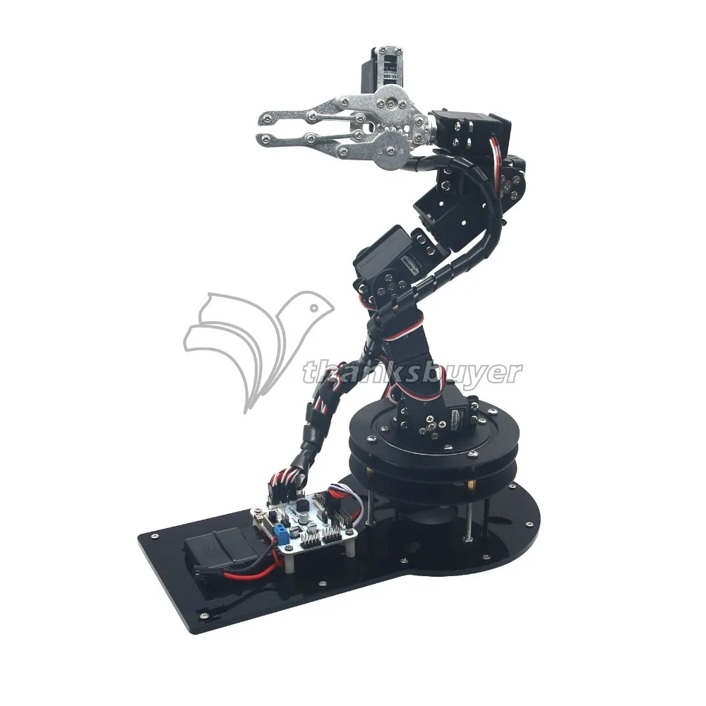 

Metal Alloy 6 DOF Robot Arm Clamp Claw & Swivel Stand Mount Kit