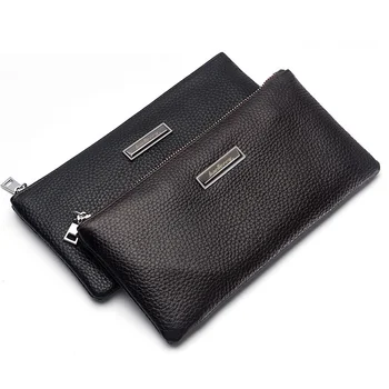 

Men Wallets Genuine Leather Mens Wallet Clutch Bag Cowhide Slim Coin Purse Business Phone Bag Soft Real Cow Leather Long Wallet