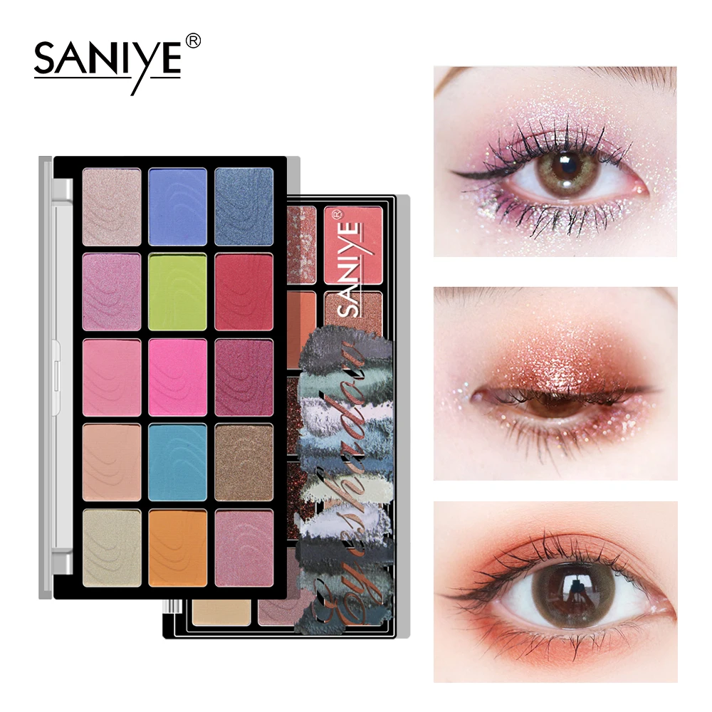 

SANIYE Beauty Makeup 15 Color Nude Eyeshadow Glitter Waterproof Eye shadow Palette Make up Palette Shimmer Cosmetics E1516