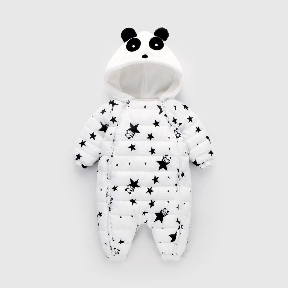 Для мальчиков BibiCola комбинезон 2018 зимние хлопковые с рисунком панды толстовки пижамы для Одежда для младенцев для малышей модные толстый