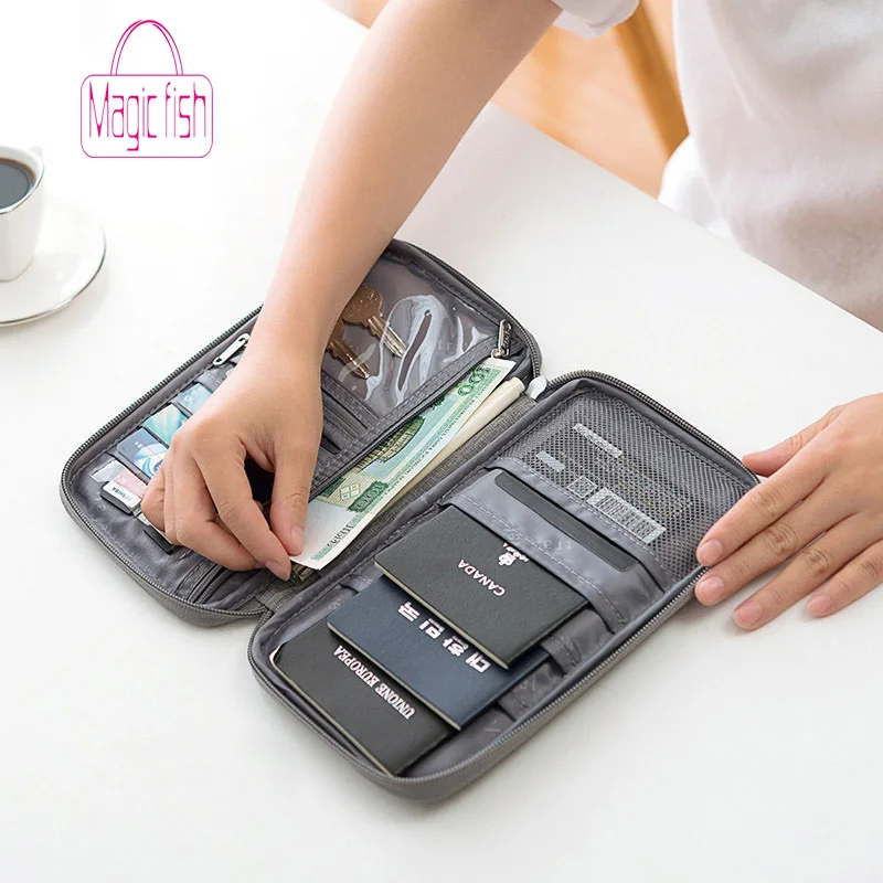 

Magic Fish Waterproof Passport Holder Travel Wallet Big Credit Card Wallets Organizer Travel Accessories Document Bag Cardholder