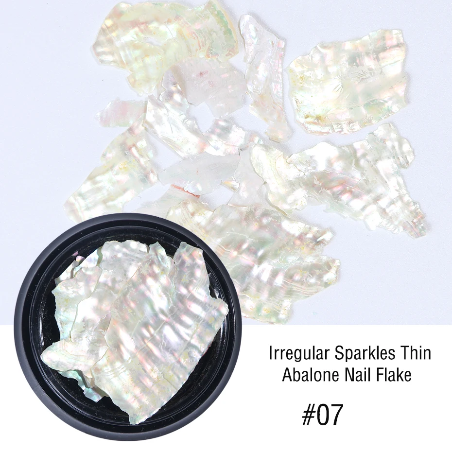 1 Box 3D Nail Sequins Colorful Abalone Shell Marble Irregular Nail Art Broken Slice Glitter Flake DIY Manicure Holographic LA791 (14)