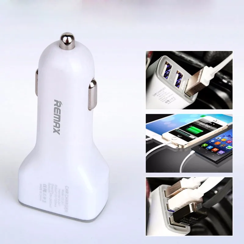 ريماكس العالمي شاحن سيارة الهاتف المحمول usb الذكية شحن سريع ل فون 8 × 3USB متوافق السيارات usb سيارة-شاحن
