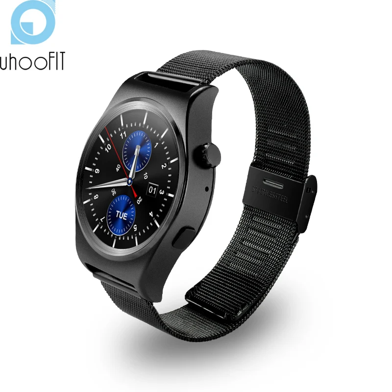 Uhoofit Bluetooth Smart часы X10 круглый Сенсорный экран монитор сердечного ритма сидячий