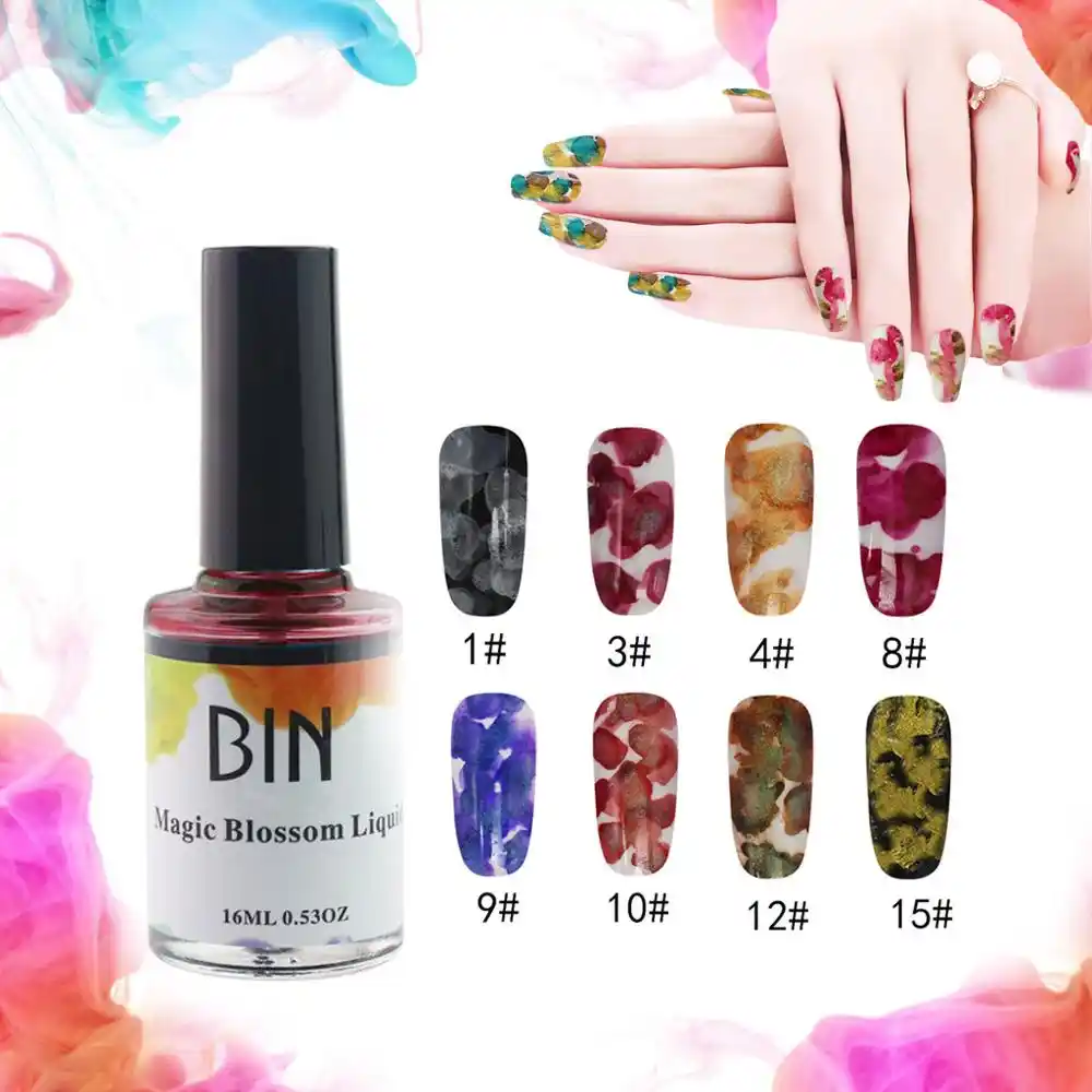 Blossom Nail Polish Watercolor Marble Nail Ink Magic Blossom Gel