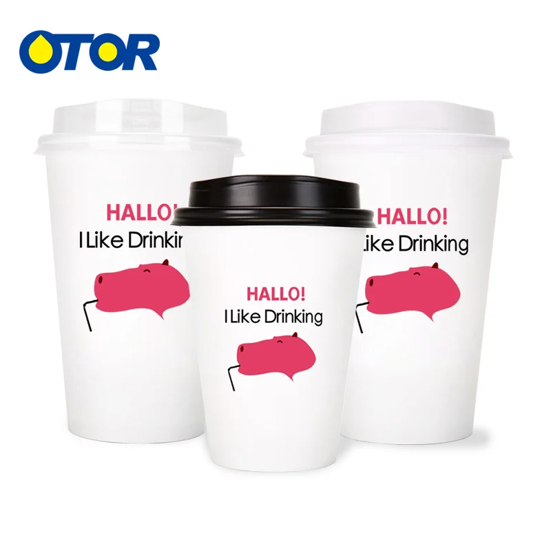 

OTOR 10PCS 12oz 16oz Disposable Paper Cup Party Candy Cup Outdoor Camping Picnic Drinkware Vending Catering Tumblers Drinking