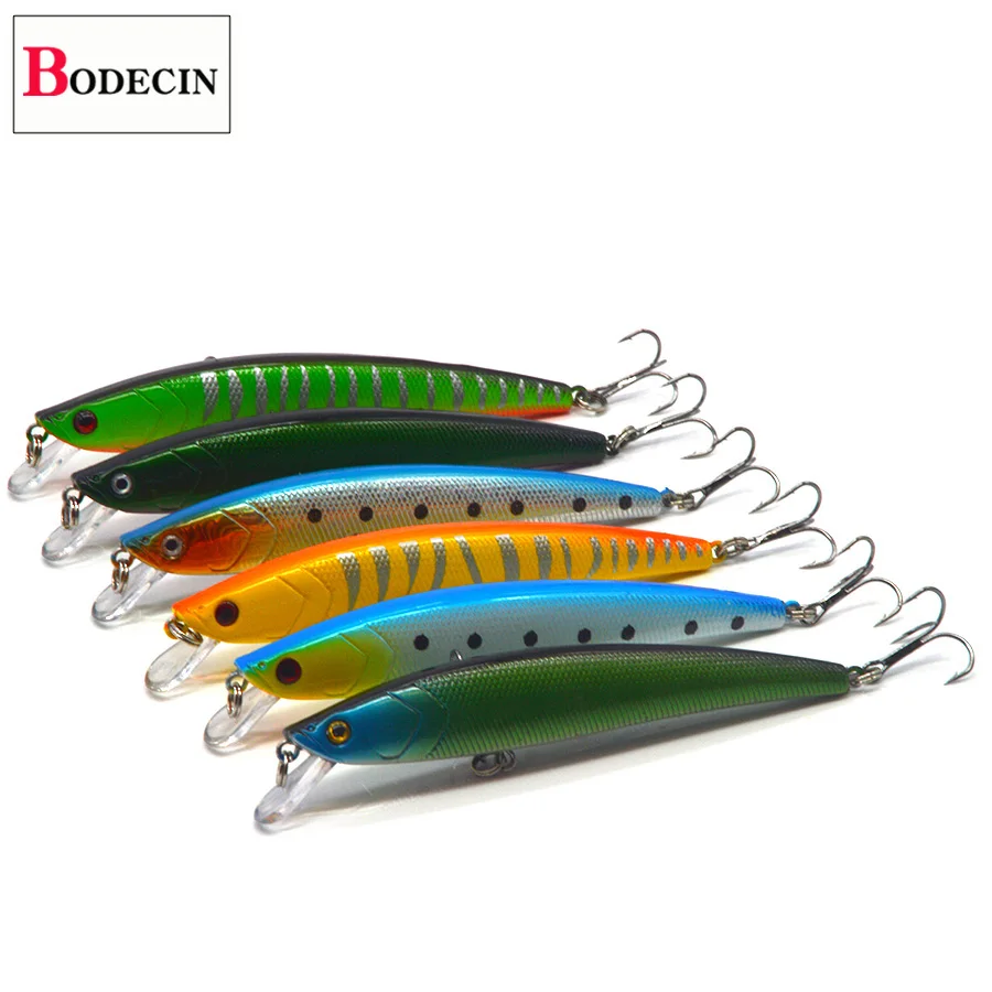 6PCS Hard Aritificial Fishing Lure Minnow 3D Fish Eyes Jerkbait Wobblers For Pike Trolling Fishing Tackle Fake Laser Lures Bass (19)