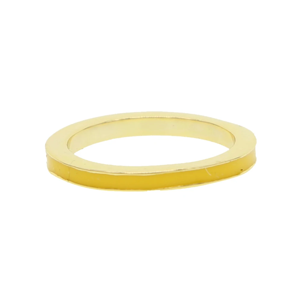 5, 6, 7, 8 Размер, тонкая лента вечности, стек, штабелирование, красочное эмалированное кольцо, модное шикарное женское ювелирное изделие, дешевая - Цвет основного камня: yellow