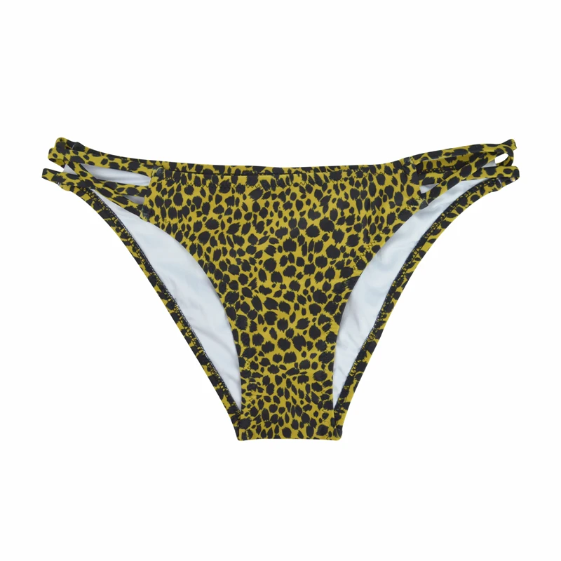 M&M 2019 Summer Women Bikini Bottom Swimsuit Swimwear Pants Sexy Print Bikini Set Beach Low Waist Cut Side Swim Briefs B610