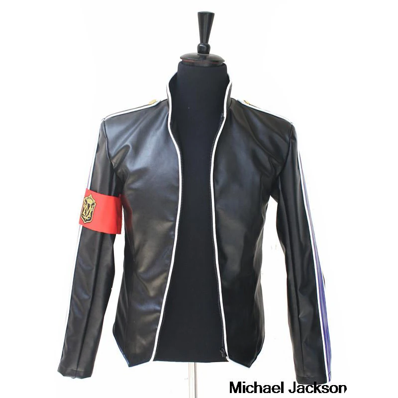 In Memory MJ Michael Jackson Heal the World Handsome Punk With Red Armband England Military Jacket Outwear Collection 2