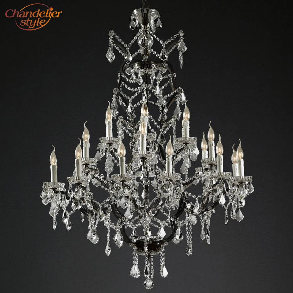 19th C Rococo Iron Crystal Round Chandelier Lighting Modern Led Chandeliers Pendant Lamp Hanging Light For Living Dining Room 19th C Rococo Iron Crystal Round Chandelier Lighting Modern Led Chandeliers Pendant Lamp Hanging Light For Living Dining Room