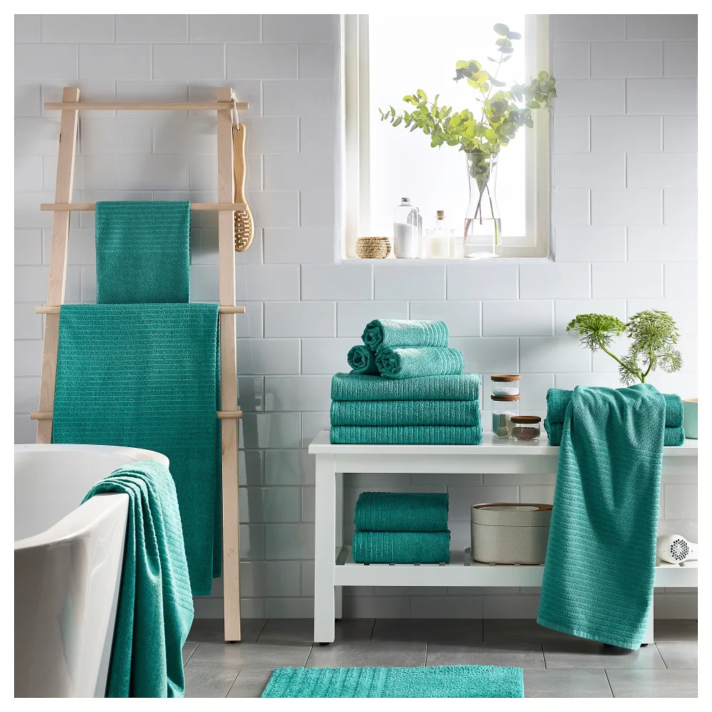 

6pieces, turquoise,1piece Bath towel,4pieces Washcloth,1piece Hand towel