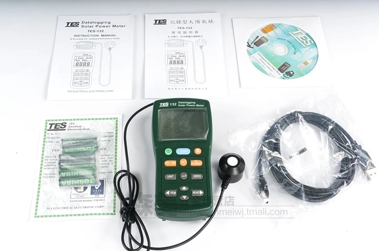 XEAST Hot TES-132 Handheld Solar Power Meter Tester 400-1Knm Range 2000W/m2 634Btu/