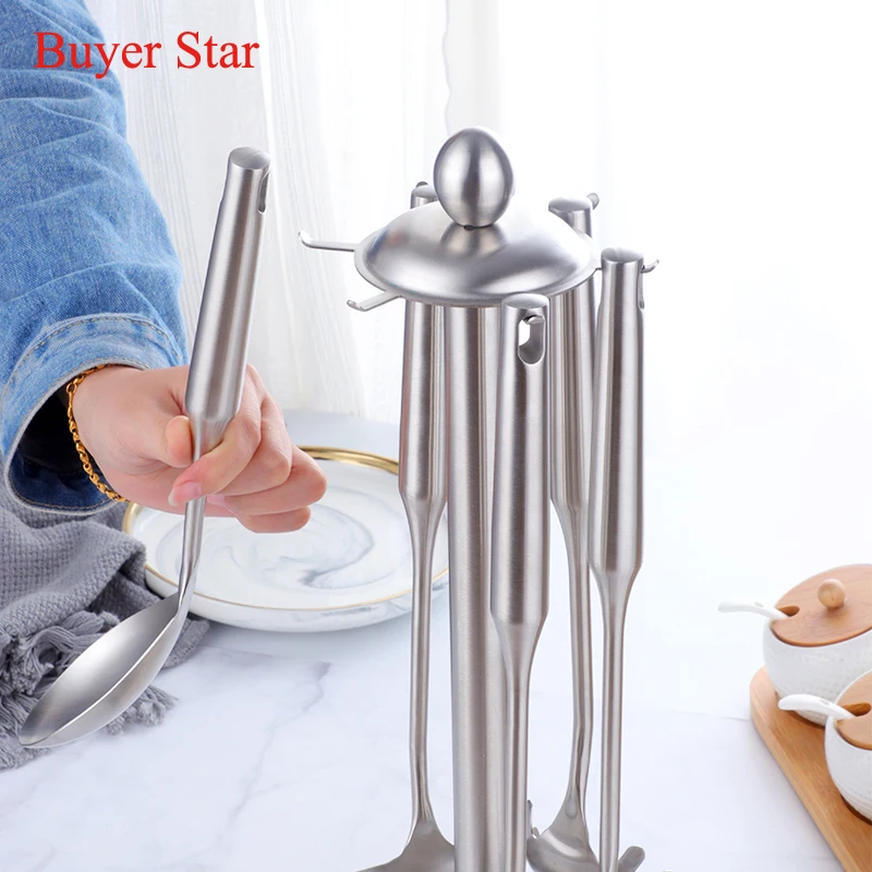 7 Pcs/Set Stainless Steel Cooking Tool Matt Polish Long Handle Soup Ladle Skimmer Golden Kitchen Accessories 7 Pcs/Set Stainless Steel Cooking Tool Matt Polish Long Handle Soup Ladle Skimmer Golden Kitchen Accessories