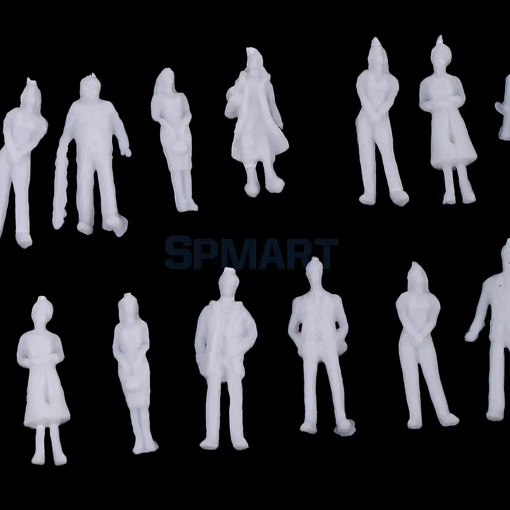 20Pcs/lot 1:100 HO Scale Model Miniature White Figure Architectural Model Human Scale Model Plastic Peoples