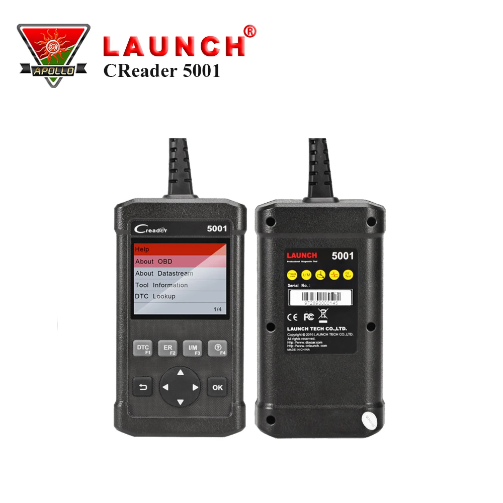 

Launch CReader 5001 Code Reader Diagnostic Tool Full Functions OBD2 Scanner with O2 Sensor Test and On-board Monitor Test