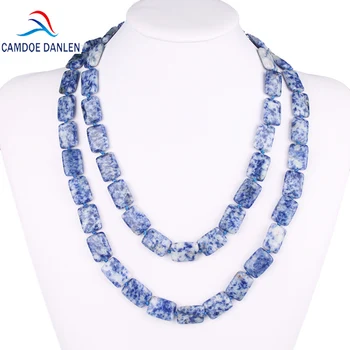 

Eighteen stye Natural Stone Rectangle Bead 45CM 60CM Trendy Charm Necklace Long Rope Chain Fashion Women Jewelry Accessories