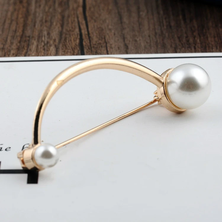 

Simple Pearl Brooch Fixed Bib Slip Non-slip Pins Buckle Brooches for Women Safety Lapel Pin Clothes Cardigan Clip Accessories