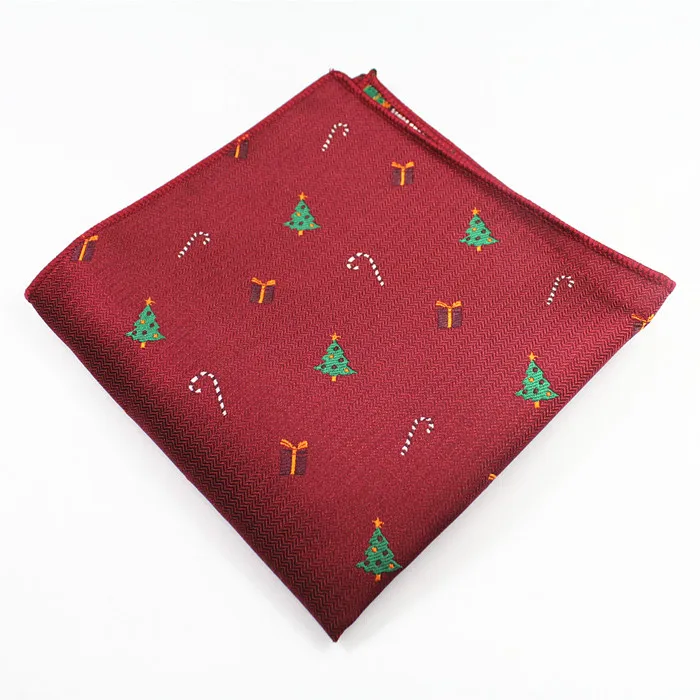 

RBOCOTT Men's Novelty Christmas Pocket Squares Red Green Black Blue Colors Handkerchiefs 22cm*22cm Hanky For Men Business Party