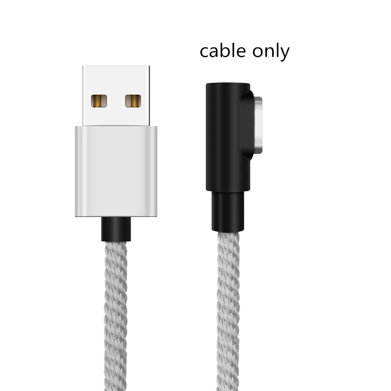 SUNPHG 90 градусов Магнитный кабель l-линия Micro USB кабель type C USBC 3A кабель для быстрой зарядки Магнитный зарядный провод для iPhone samsung - Цвет: silver no plug