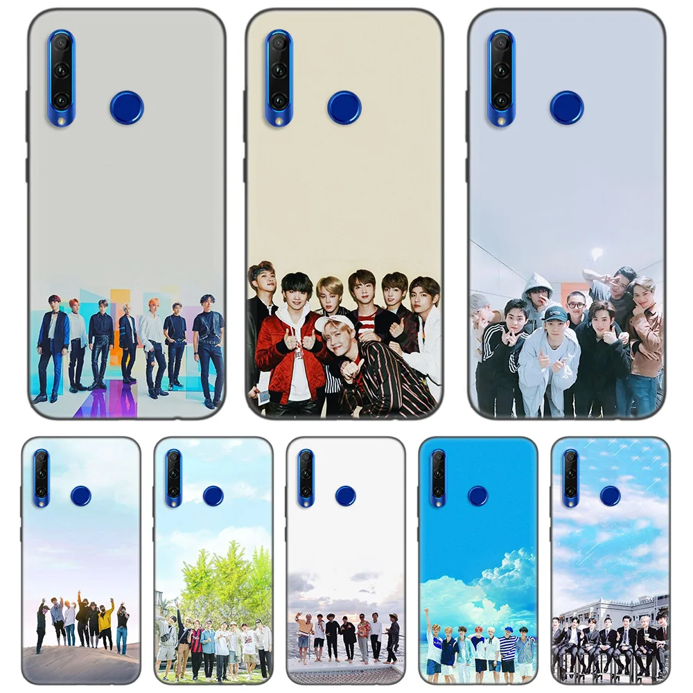 

Black Protector Silicone Case Cover for Huawei Honor 8C 8X 8A 10 20 Lite Pro Y5 Y6 Y7 Y9 2019 Play 9X Enjoy V20 Capa Boys KPOP M