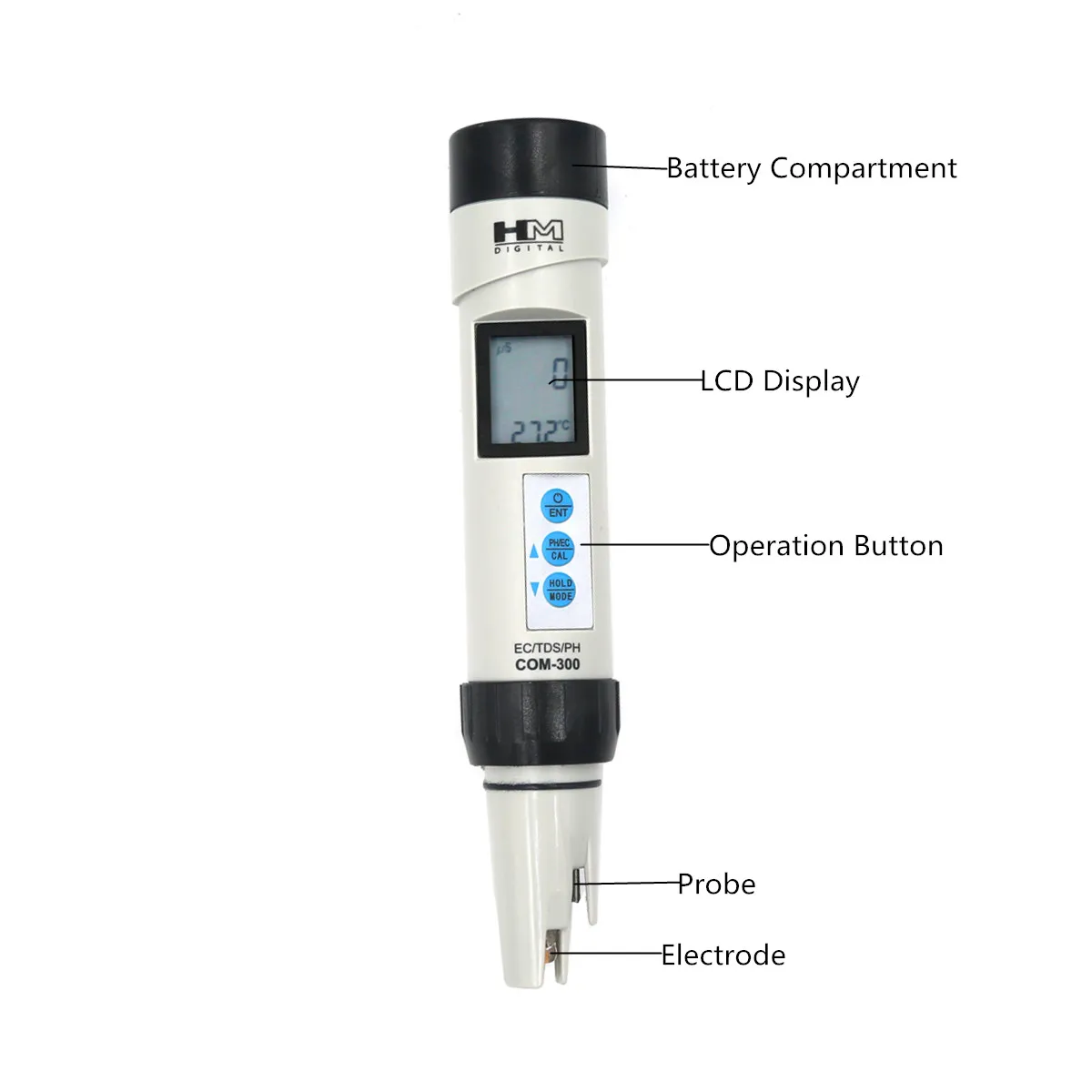 Цифровой TDS/EC/Temp/ph-метр 4 в 1 тестеры измерения качества воды инструменты COM-300 водонепроницаемое испытательное устройство скидка 30