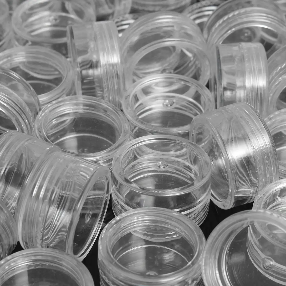 צנצנות פלסטיק רב פעמיות קטנות - מארז 50 יחידות צנצנת