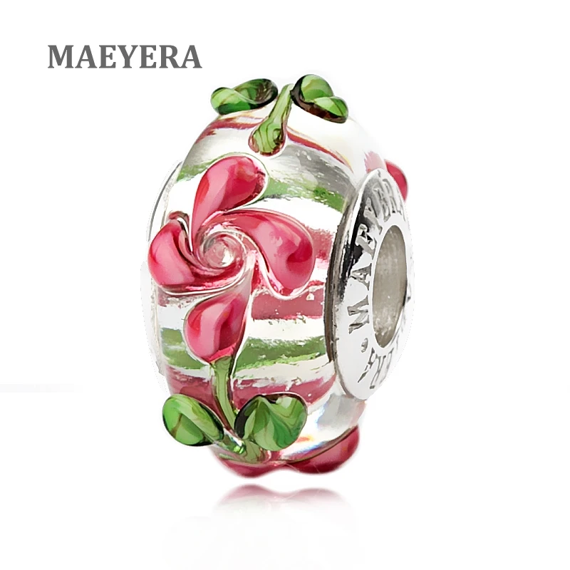 Бисер MAEYERA из стерлингового серебра 925 пробы розовый вращающийся бисер