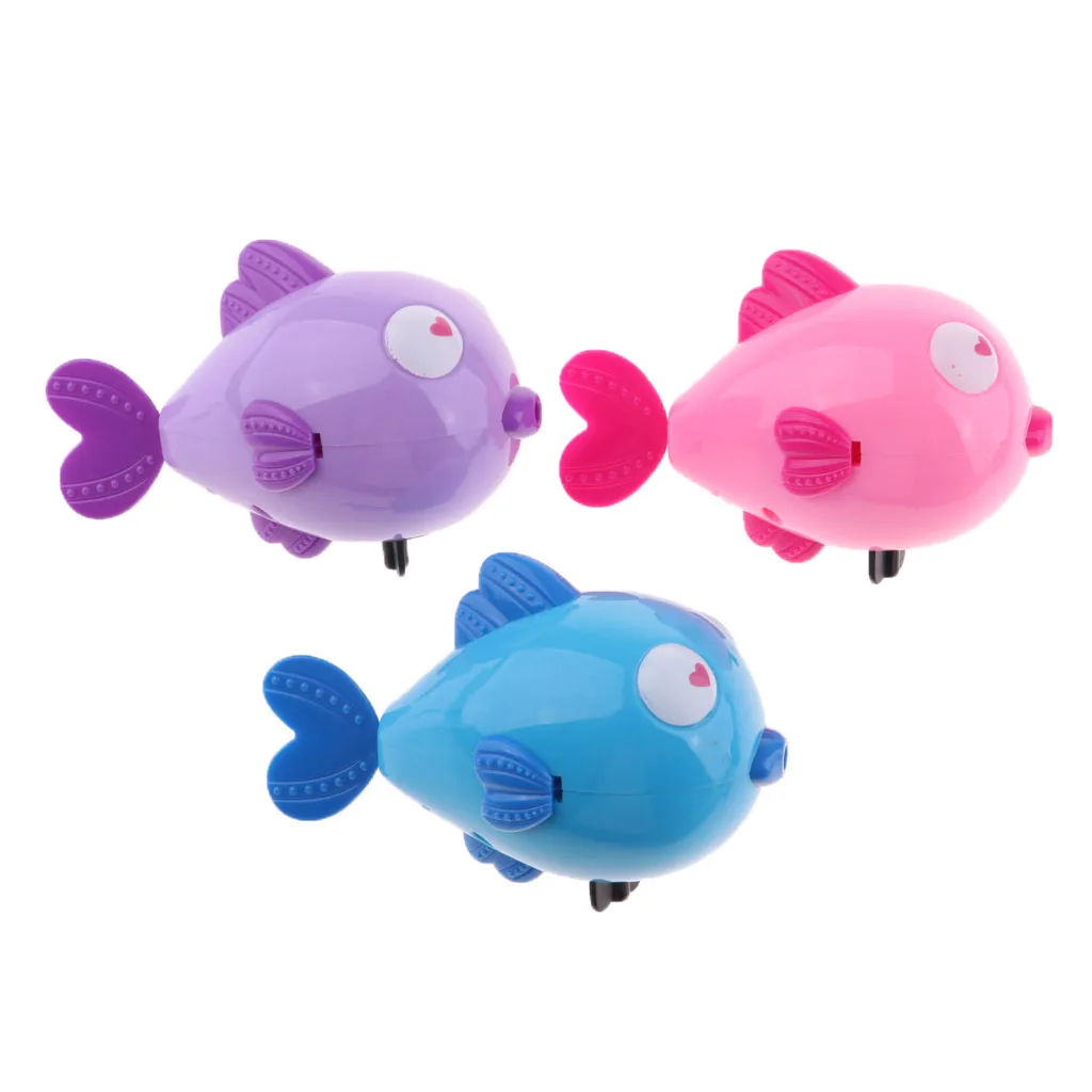Wind-Up Clockwork Bath Toys Animals Kiss Fish Babys Shower Swimmings Kids FO