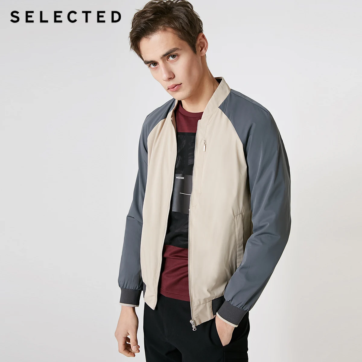 

SELECTED Men's Assorted Colors Business-casual Baseball Jacket S|4191OM530