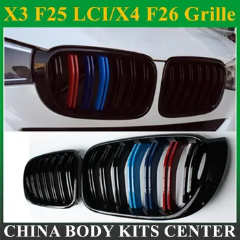 

X series x3 x4 f25 f26 abs material front kidney grill grille grid for bmw x3 f25 x4 f26 2014+ three color