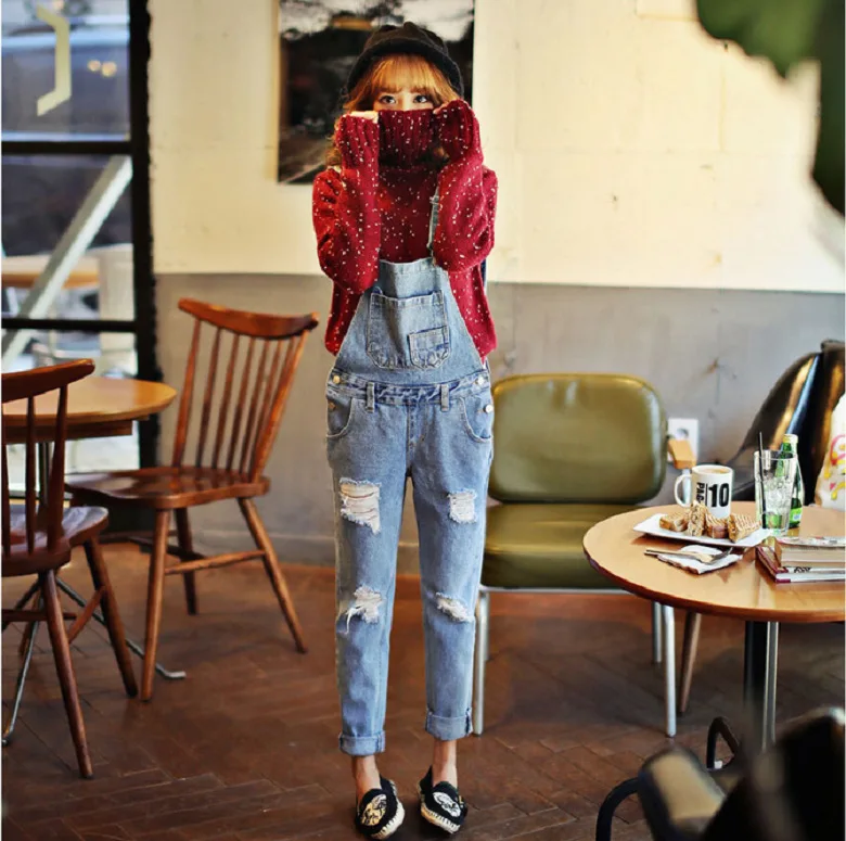 SWYIVY Womens Jeans Pants Romper 2018 Autumn New Girl Denim Overalls Trousers Lady Casual Pant Cotton Comfortable Jeans XL