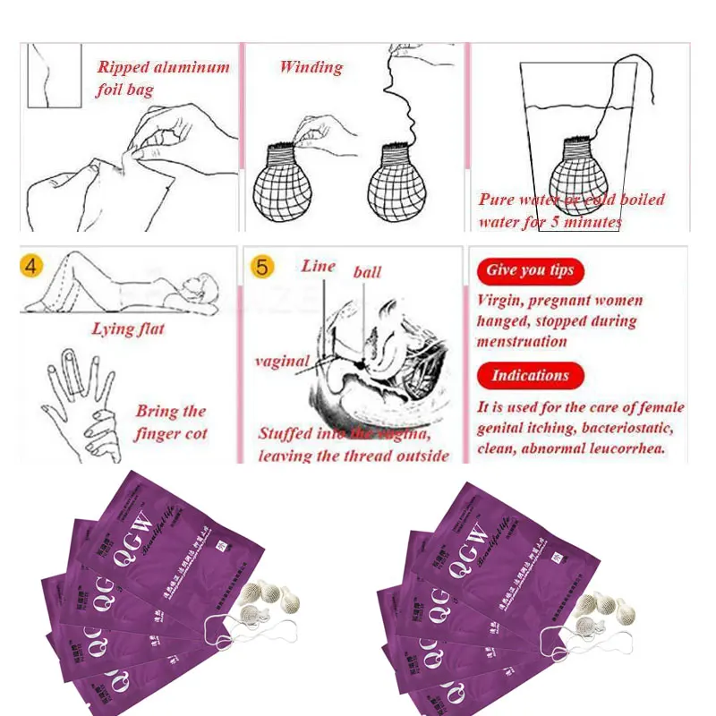 

6 pcs Swab tampons Female hygiene Tampon purple package Chinese medicine discharge toxins gynaecology pad tampons beautiful life