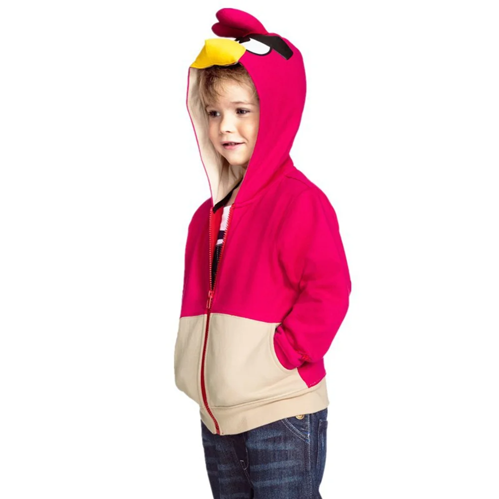 

2-7T Kids Hoodie Unisex 3D Cartoon Zippered Hoodie Winter 2018 Boy Girl Hooded Coat Thick Zipper Hooded Jackect Hoodies Children